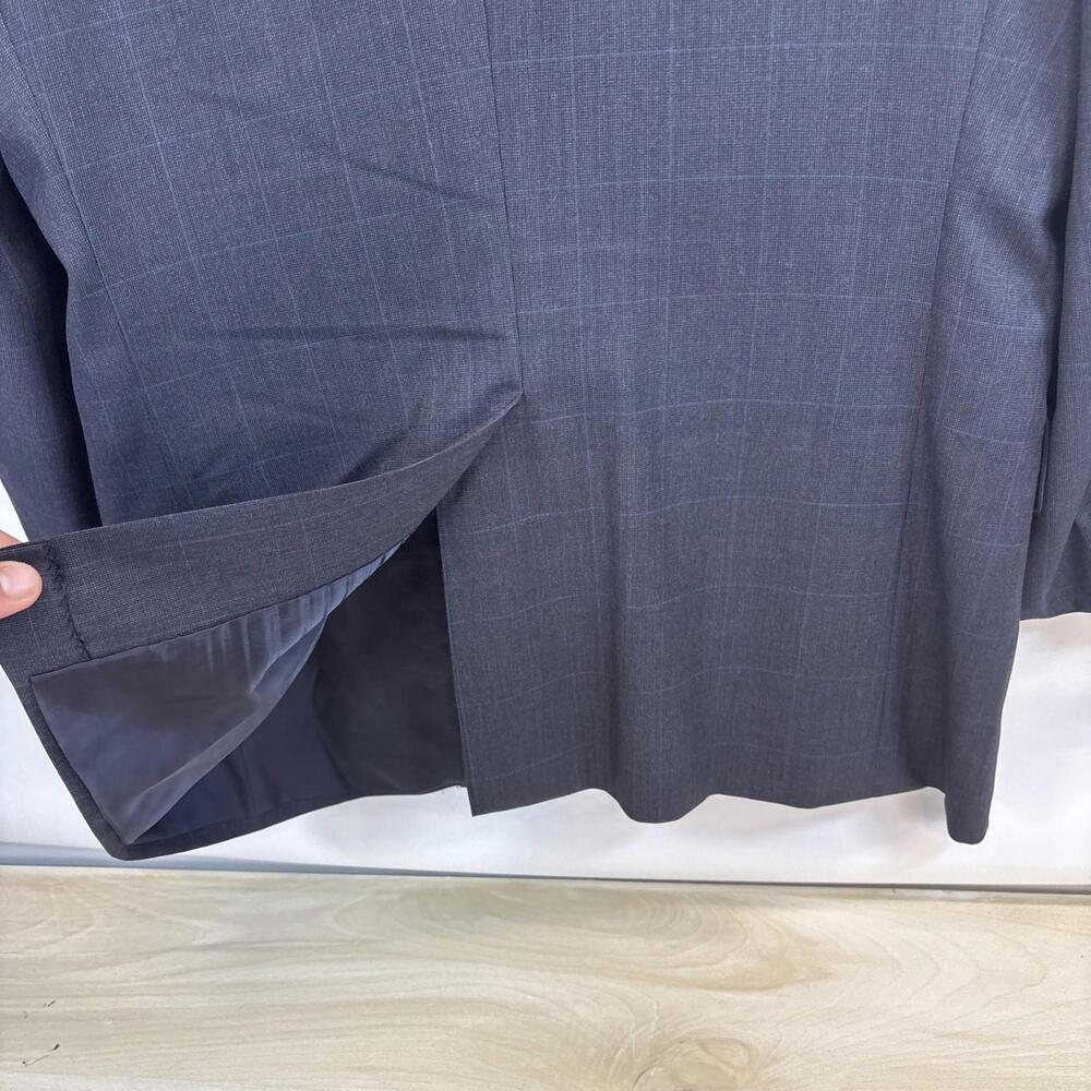 Men’s High-End Hickey-Freeman Boardroom 42R Suit Coat Luxury 100% Wool Grey/Blue - Picture 16 of 16